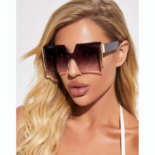 1Pair Rimless Flat Top Ombre Lens Sunglasses | Women Sunglasses | 1Pair Rimless Flat Top Ombre Lens Sunglasses, sunglasses, women ombre sunglasses, Women sunglasses | ZiiZiiChic